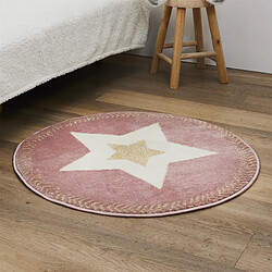 Acheter Paris Prix Tapis Rond Enfant Étoile Métallisée 80cm Rose