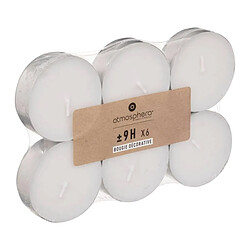 Atmosphera Lot de 6 Bougies Chauffe-Plat Doxy 5,8cm Blanc
