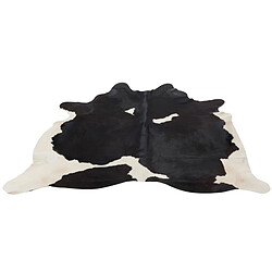 Paris Prix Tapis Déco en Cuir Vache 230x240cm Noir & Blanc