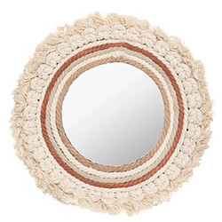 Atmosphera Miroir Mural Rond Design Wonderly 40cm Beige