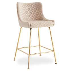 Paris Prix Lot de 2 Chaises de Bar Design Amyra 91cm Beige
