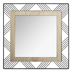 Atmosphera Miroir Carré en Métal & Bois Joe 45cm Noir