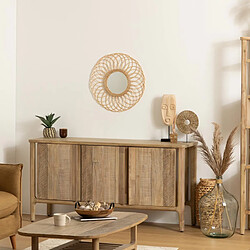 Atmosphera Miroir en Rotin Rosace 58cm Beige