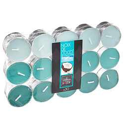 Atmosphera Lot de 30 Bougies Chauffe-Plat Parfumées 3,7cm Coco