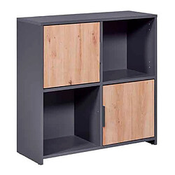 Paris Prix Étagère 2 Portes Gemeno 77cm Gris & Chêne