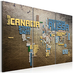 Paris Prix Tableau 3 Panneaux Carte du Monde en Italien 60 x 90 cm