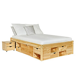 Paris Prix Lit Multi-Rangements Clark 160x200cm Naturel
