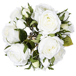 Atmosphera Bouquet de Fleurs 14 Roses 40cm Blanc