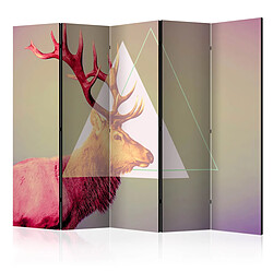 Paris Prix Paravent 5 Volets Deer Graphic Pattern 172x225cm