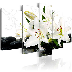 Paris Prix Tableau Imprimé Lilies & Zen Stones 100 x 200 cm