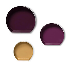 Paris Prix Lot de 3 Étagères Murales Design Triple 39cm Marron