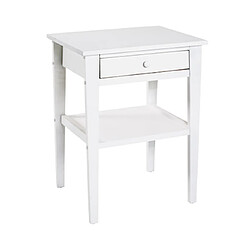 Mes Table d'appoint 1 tiroir 46x35x60 cm en bois laqué blanc