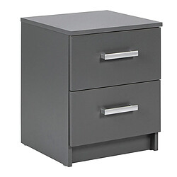 Paris Prix Table de Chevet 2 Tiroirs Design Azio 51cm Gris