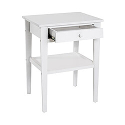Mes Table d'appoint 1 tiroir 46x35x60 cm en bois laqué blanc