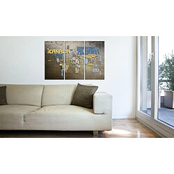 Paris Prix Tableau 3 Panneaux Carte du Monde en Italien 60 x 90 cm