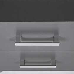 Mes Chevet 2 tiroirs 41,2x40x50,8 cm gris foncé - ROSSI pas cher