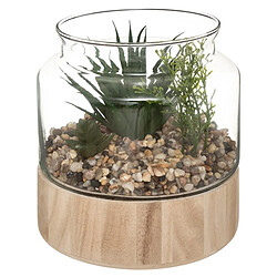 Atmosphera Terrarium en Verre & Bois Brito 17cm Transparent