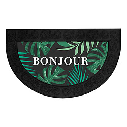 Paris Prix Tapis d'Entrée Demi-Lune Vesta 45x75cm Noir & Vert