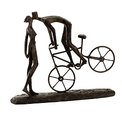 Paris Prix Statuette Déco Couple sur Vélo 36cm Marron