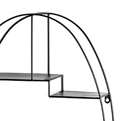 Mes Étagère murale ovale 44x16x71 cm en métal laqué noir