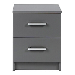Paris Prix Table de Chevet 2 Tiroirs Design Azio 51cm Gris