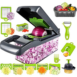 Vendos85 Hachoir Légumes 16 en 1 avec Lames Inox et Accessoires