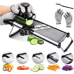 Vendos85 Mandoline Cuisine Pro 5 Lames avec Gants de Sécurité