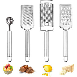 Vendos85 Set de 4 râpes multifonctions en acier inoxydable