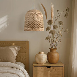 ICONIK INTERIOR Suspension en rotin - Lampe suspendue design boho Bali - 30cm- Rava Naturel