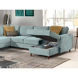 Acheter Lisa Design Jake - canapé panoramique d'angle gauche - convertible avec coffre - 7 places - en velours