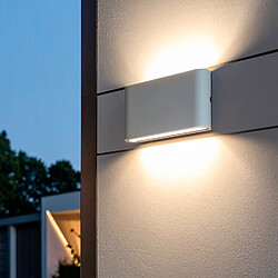 Ledkia Applique Murale LED Extérieure Luming 12W Éclairage Double Face Rectangulaire Blanche 2700K Blanc chaud