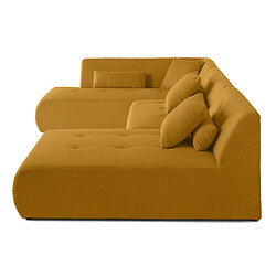 Lisa Design Onyx - canapé panoramique d'angle gauche 7 places - en velours côtelé pas cher