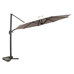 Concept Usine Parasol écru droit rond 3,5 x 3,5 m rotatif à 360 CASTILLO