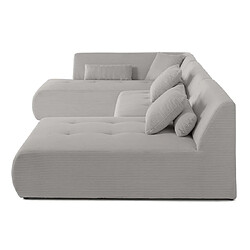 Lisa Design Onyx - canapé panoramique d'angle gauche 7 places - en velours côtelé pas cher
