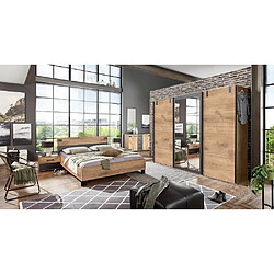 Inside 75 Commode Buffet VERNON style industriel chêne poutre tiroirs graphite