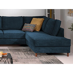 Lisa Design Jake - canapé panoramique d'angle droit - convertible avec coffre - 7 places - en velours pas cher