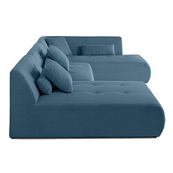 Lisa Design Onyx - canapé panoramique d'angle droit 7 places - en velours côtelé pas cher