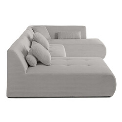 Lisa Design Onyx - canapé panoramique d'angle droit 7 places - en velours côtelé pas cher