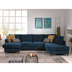 Acheter Lisa Design Jake - canapé panoramique d'angle droit - convertible avec coffre - 7 places - en velours