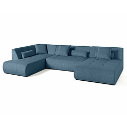 Acheter Lisa Design Onyx - canapé panoramique d'angle gauche 7 places - en velours côtelé