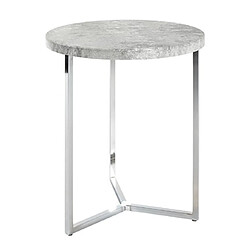Mes Table d'appoint 45x54 cm en métal gris effet béton - ALMARO