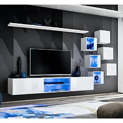 Paris Prix Ensemble Meuble TV Design Switch XXI 260cm Blanc