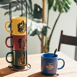 Avis Harry Potter Set 4 Tasses 300 ml en Céramique avec Support Métal Maisons de Poudlard Multicolore