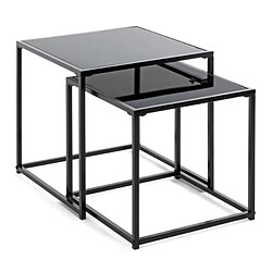 Paris Prix Lot de 2 Tables d'Appoint Cromano 40cm Noir