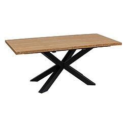 Atmosphera Table à manger extensible Olaf en bois et métal pour 6 à 8 personnes - Marron