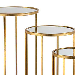 Mes Lot de 3 sellettes rondes en verre et métal doré