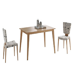 Inside 75 Table repas extensible NORDIC 8 couverts 160/230x100cm pieds bois plateau chêne naturel
