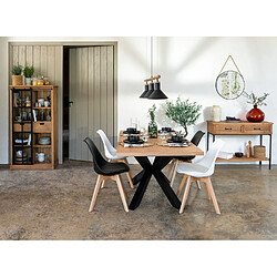 Atmosphera Table à manger extensible Olaf en bois et métal pour 6 à 8 personnes - Marron