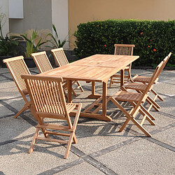 Acheter Concept Usine Salon de jardin en teck massif 8-10 personnes rectangulaire 8 chaises KAJANG