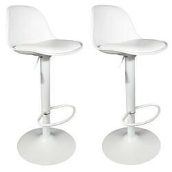 Paris Prix Lot de 2 Tabourets de Bar Isak 104cm Blanc